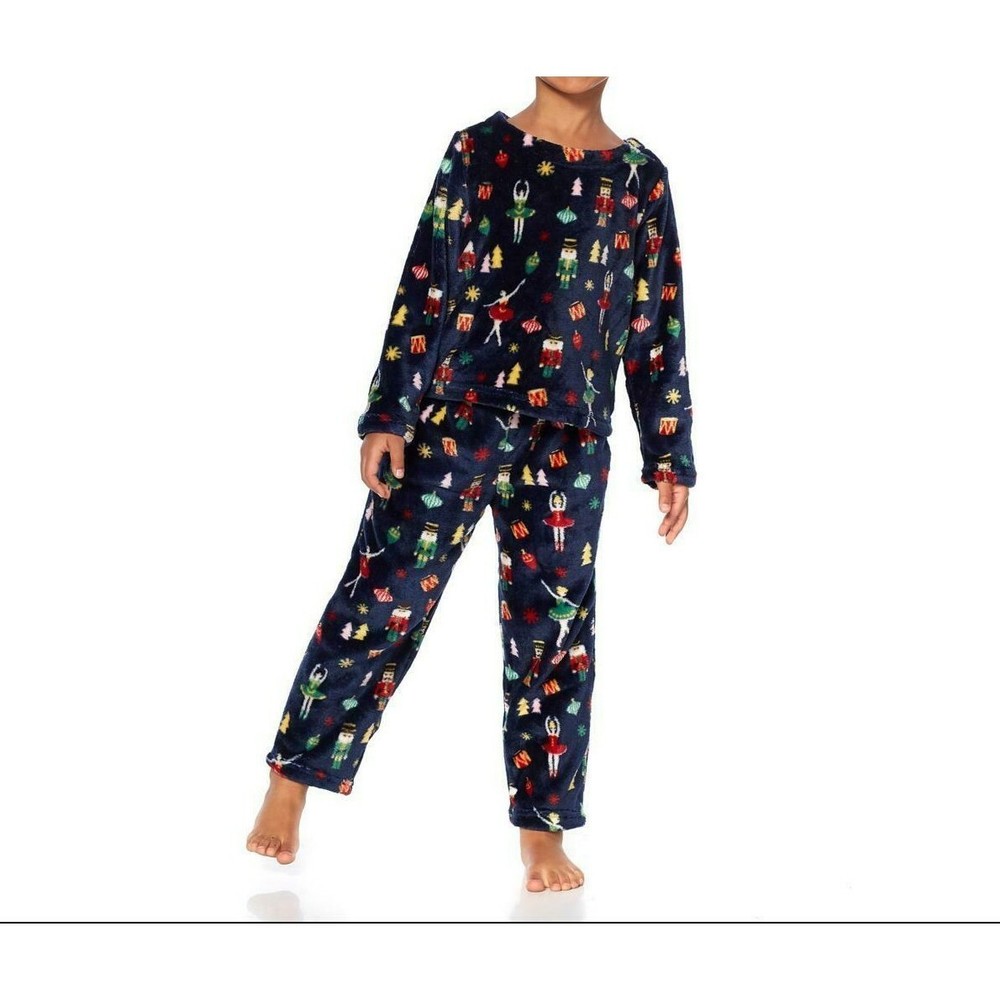 Soft & Cozy Lounge wear Tall Kids 2-Piece Pajama Set Blue Multi Size 4T HSN